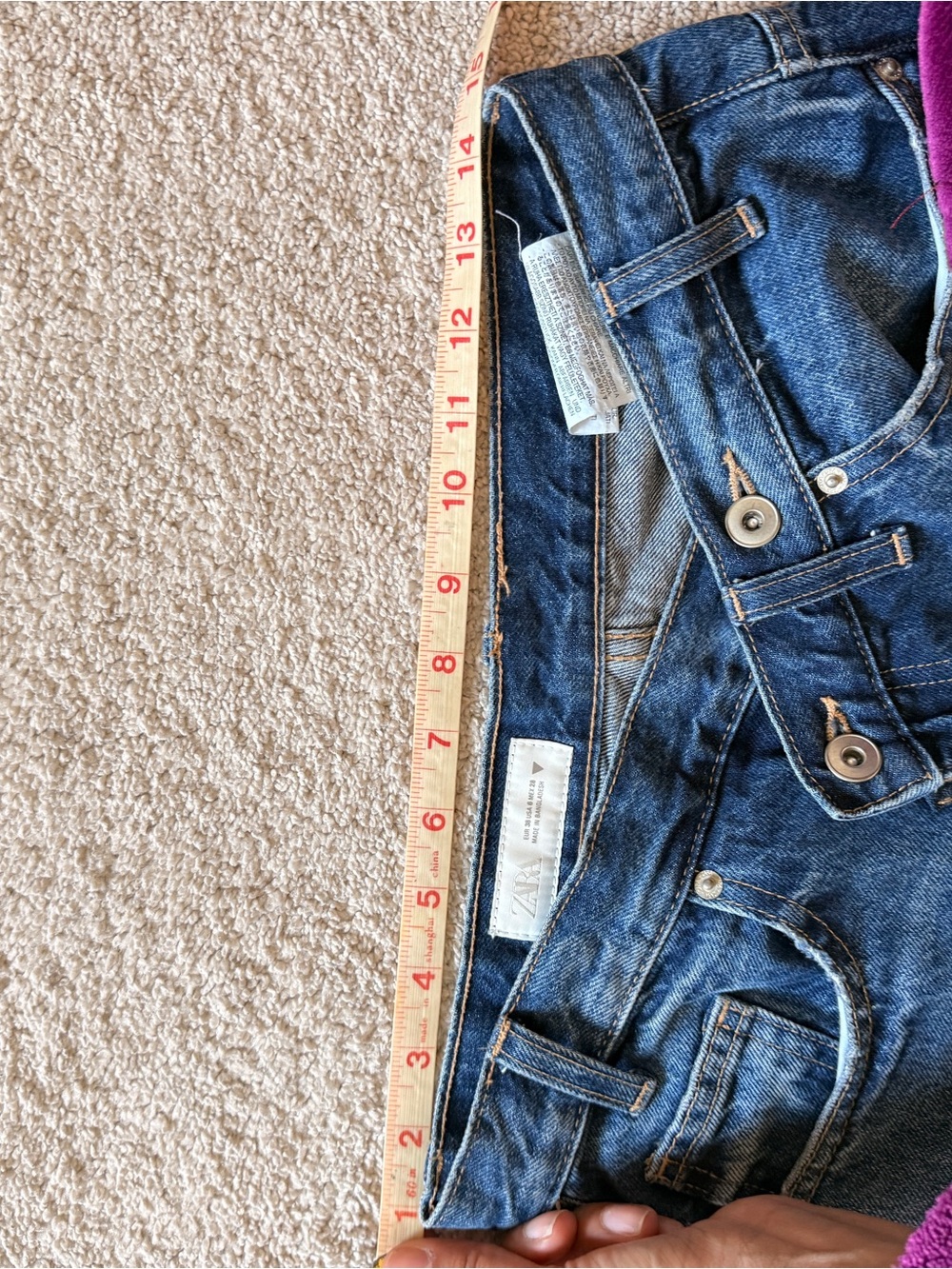 Zara High-Rise Wide Leg Jeans - Asymmetrical Waist Jeans - Picture 3 of 6